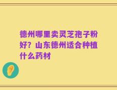 德州哪里卖灵芝孢子粉好？山东德州适合种植什么药材