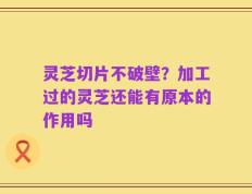 灵芝切片不破壁？加工过的灵芝还能有原本的作用吗