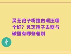 灵芝孢子粉撞击碾压哪个好？灵芝孢子去壁与破壁有哪些差别