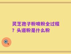 灵芝孢子粉喷粉全过程？头道粉是什么粉