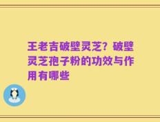 王老吉破壁灵芝？破壁灵芝孢子粉的功效与作用有哪些