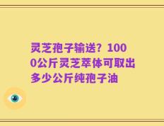 灵芝孢子输送？1000公斤灵芝萃体可取出多少公斤纯孢子油