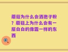 蘑菇为什么会洒孢子粉？蘑菇上为什么会有一层白白的像霜一样的东西