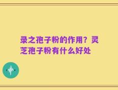 录之孢子粉的作用？灵芝孢子粉有什么好处