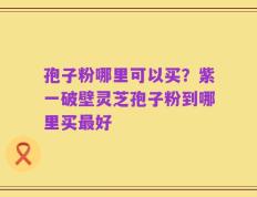 孢子粉哪里可以买？紫一破壁灵芝孢子粉到哪里买最好