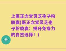 上医正念堂灵芝孢子粉胶囊(医正念堂灵芝孢子粉胶囊：提升免疫力的自然选择！)