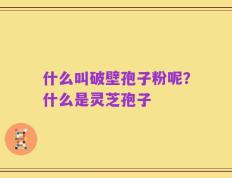 什么叫破壁孢子粉呢？什么是灵芝孢子