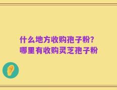 什么地方收购孢子粉？哪里有收购灵芝孢子粉