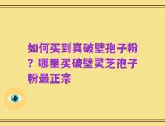 如何买到真破壁孢子粉？哪里买破壁灵芝孢子粉最正宗