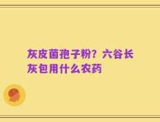 灰皮菌孢子粉？六谷长灰包用什么农药