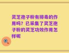 灵芝孢子粉有排毒的作用吗？已采集了灵芝孢子粉的灵芝功效作用怎样呢