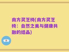 南方灵芝椅(南方灵芝椅：自然之美与健康共融的结晶)