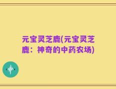 元宝灵芝鹿(元宝灵芝鹿：神奇的中药农场)