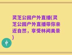 灵芝公园户外直播(灵芝公园户外直播带你亲近自然，享受林间美景)
