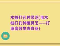 木桩打孔种灵芝(用木桩打孔种植灵芝——打造高效生态农业)