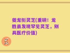 夔龙衔灵芝(重磅！龙胜县发现罕见灵芝，别具医疗价值)
