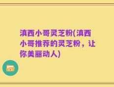 滇西小哥灵芝粉(滇西小哥推荐的灵芝粉，让你美丽动人)