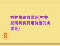 村井发现肉灵芝(村井发现具有药用价值的肉灵芝)