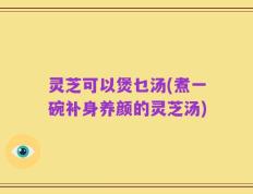 灵芝可以煲乜汤(煮一碗补身养颜的灵芝汤)