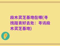 段木灵芝基地在哪(寻找踏青好去处：寻访段木灵芝基地)