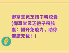 御草堂灵芝孢子粉胶囊(御草堂灵芝孢子粉胶囊：提升免疫力，助你健康无忧！)