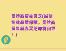 景然商贸赤灵芝(诚信专业品质保障，景然商贸显赫赤灵芝即将问世！)