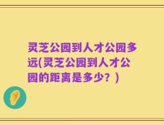 灵芝公园到人才公园多远(灵芝公园到人才公园的距离是多少？)