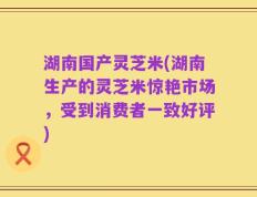 湖南国产灵芝米(湖南生产的灵芝米惊艳市场，受到消费者一致好评)