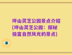 坪山灵芝公园景点介绍(坪山灵芝公园：探秘极富自然风光的景点)