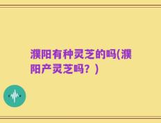 濮阳有种灵芝的吗(濮阳产灵芝吗？)