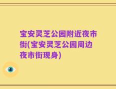 宝安灵芝公园附近夜市街(宝安灵芝公园周边夜市街现身)
