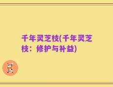 千年灵芝枝(千年灵芝枝：修护与补益)