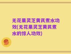 无花果灵芝黄芪煮水功效(无花果灵芝黄芪煮水的惊人功效)