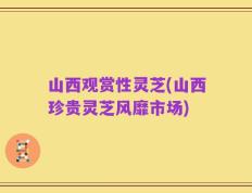 山西观赏性灵芝(山西珍贵灵芝风靡市场)