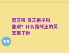 灵芝粉 灵芝孢子粉 鉴别？什么是纯正的灵芝孢子粉