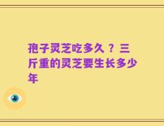 孢子灵芝吃多久 ？三斤重的灵芝要生长多少年