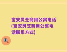 宝安灵芝商用公寓电话(宝安灵芝商用公寓电话联系方式)