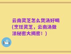 云南灵芝怎么煲汤好喝(烹饪灵芝，云南汤做法秘密大揭密！)