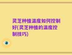 灵芝种植温度如何控制好(灵芝种植的温度控制技巧)