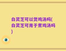白灵芝可以煲鸡汤吗(白灵芝可用于煮鸡汤吗)