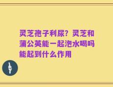 灵芝孢子利尿？灵芝和蒲公英能一起泡水喝吗能起到什么作用