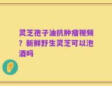 灵芝孢子油抗肿瘤视频？新鲜野生灵芝可以泡酒吗