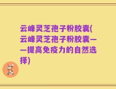 云峰灵芝孢子粉胶囊(云峰灵芝孢子粉胶囊——提高免疫力的自然选择)