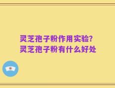 灵芝孢子粉作用实验？灵芝孢子粉有什么好处