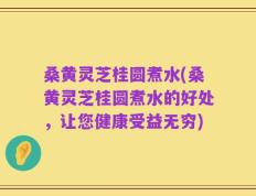 桑黄灵芝桂圆煮水(桑黄灵芝桂圆煮水的好处，让您健康受益无穷)