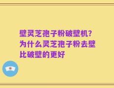 壁灵芝孢子粉破壁机？为什么灵芝孢子粉去壁比破壁的更好