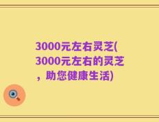 3000元左右灵芝(3000元左右的灵芝，助您健康生活)