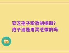 灵芝孢子粉熬制提取？孢子油是用灵芝做的吗