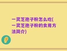 一灵芝孢子粉怎么吃(一灵芝孢子粉的食用方法简介)