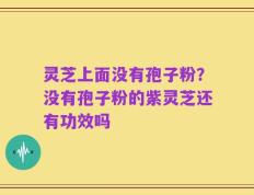 灵芝上面没有孢子粉？没有孢子粉的紫灵芝还有功效吗
